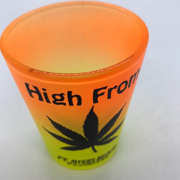 High From FT Myers Beach Shot Glass Cannabis print